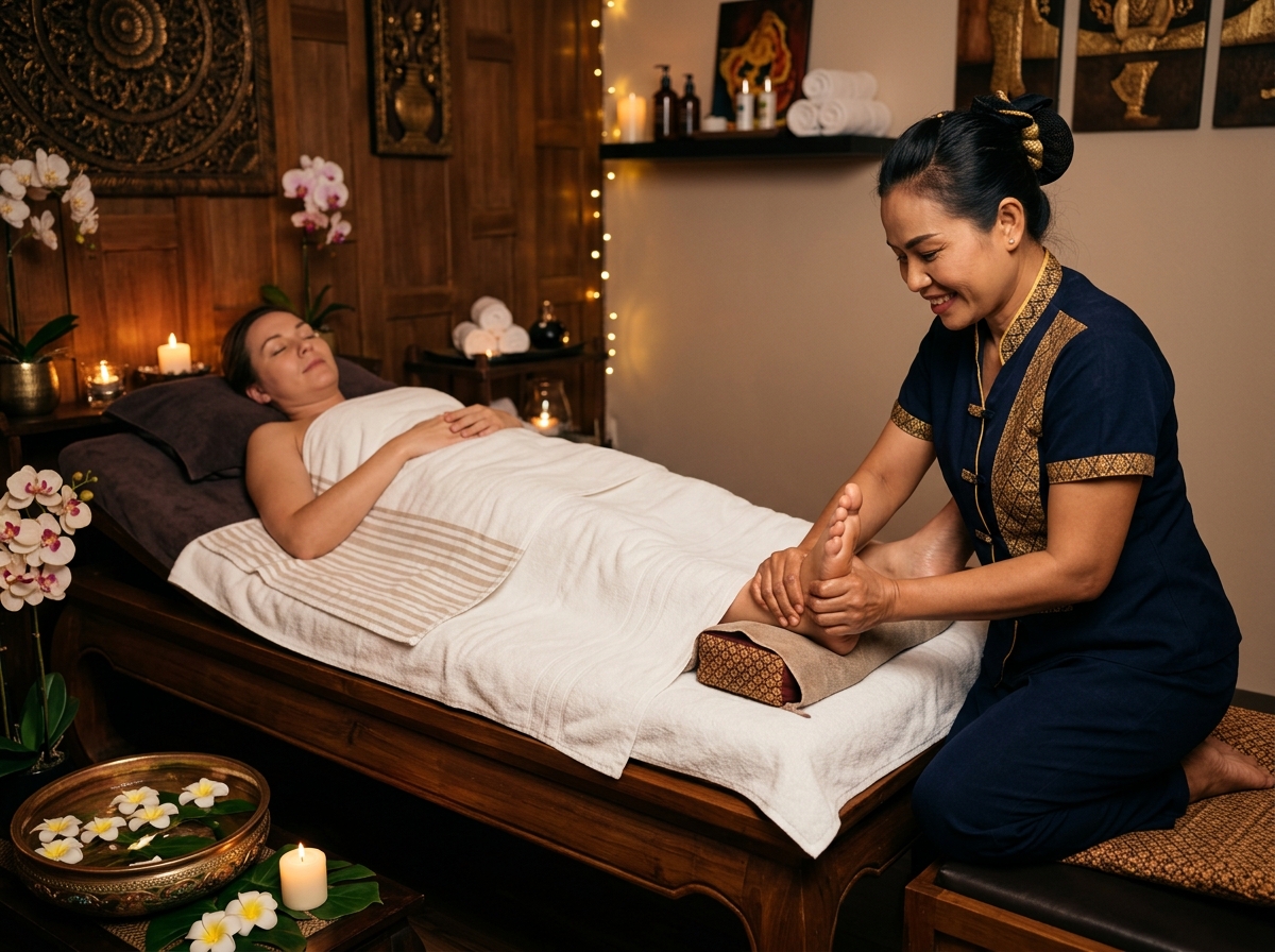 Thaise Voetreflexmassage op massagetafel